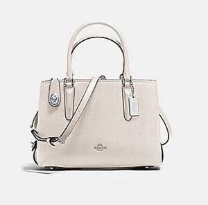 EUC Beautiful Coach 56839 Pebbled Leather Chalk Brooklyn Carryall 28 Bag!!